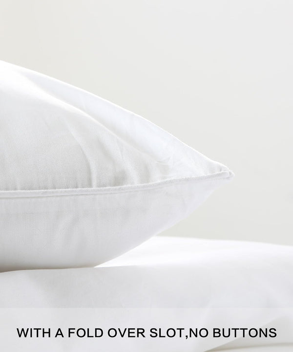 Ntbay NTBAY 5 Pieces Bedding Set Egyptian Cotton Sateen 400 Thread Count Hotel Luxury With 1 Duvet Cover 2 Pillow Cases 2 Throw Pillow Case Cushion Covers Twin White