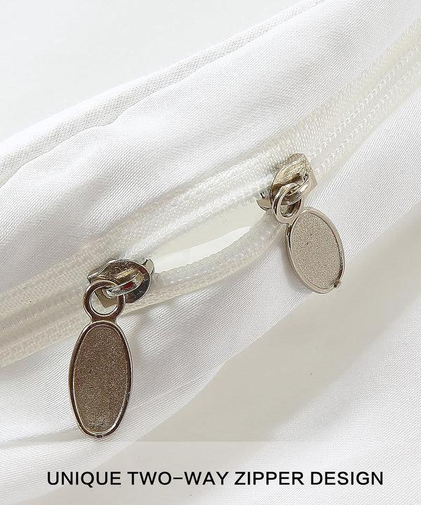 Ntbay NTBAY 5 Pieces Bedding Set Egyptian Cotton Sateen 400 Thread Count Hotel Luxury With 1 Duvet Cover 2 Pillow Cases 2 Throw Pillow Case Cushion Covers Twin White