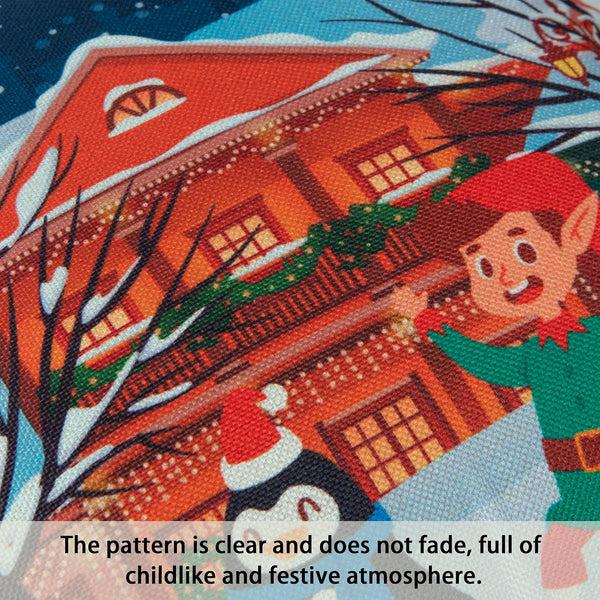 Ntbay NTBAY Bedsum Snowy Night Decorative Linen Pillow Cover 18x18 Inches