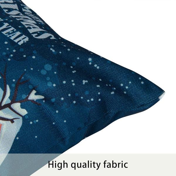 Ntbay NTBAY Bedsum Snowy Night Decorative Linen Pillow Cover 18x18 Inches
