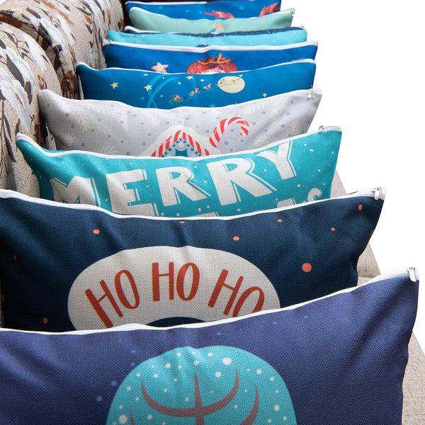 Ntbay NTBAY Bedsum Snowy Night Decorative Linen Pillow Cover 18x18 Inches