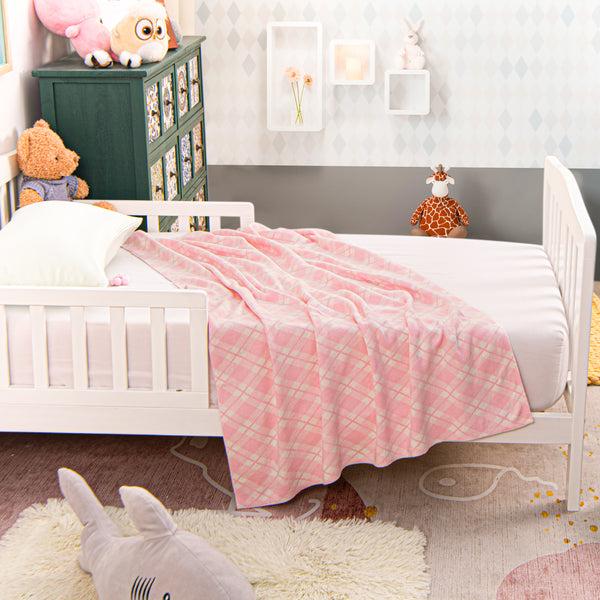 Ntbay NTBAY Cotton Cable Knit Grid Toddler Blanket – Soft & Warm