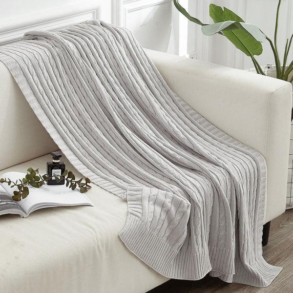 Ntbay Cotton Soft Cable Knit Blanket|NTBAY®️