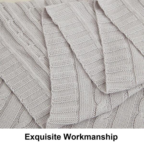 Ntbay Cotton Soft Cable Knit Blanket|NTBAY®️