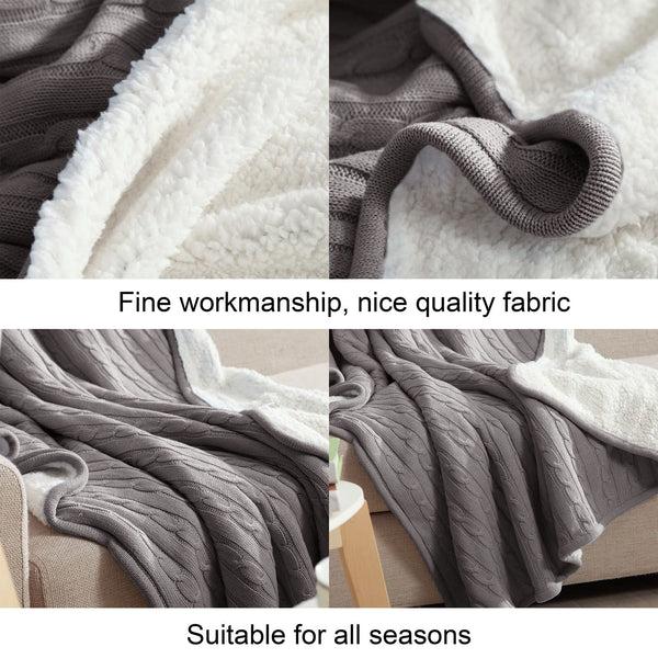 Ntbay NTBAY Cable Knitted Sherpa Blanket