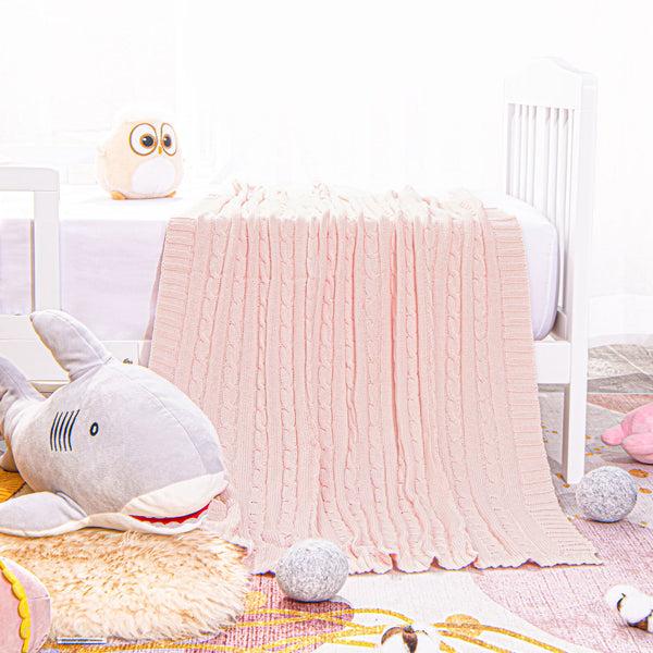 Ntbay NTBAY Cotton Cable Knitted Toddler Blanket