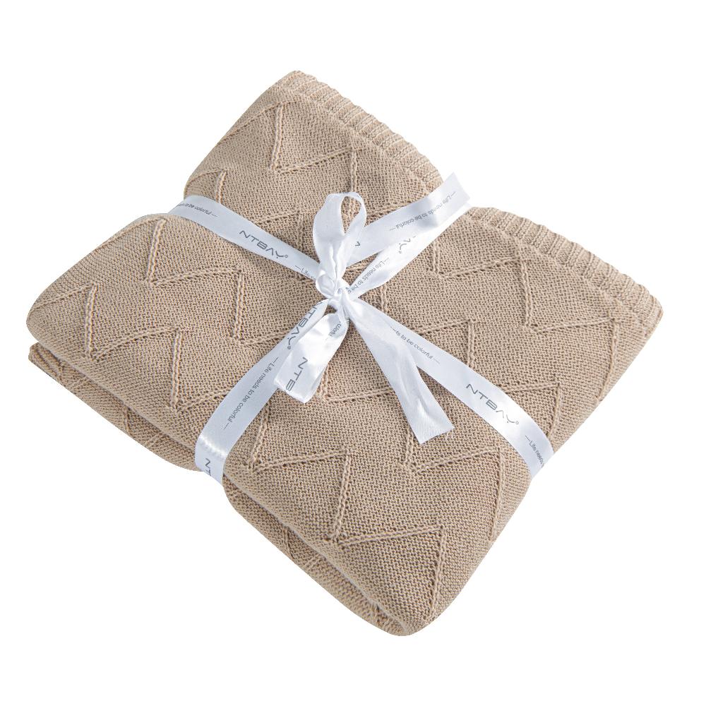 ntbay NTBAY Soft Cotton Cable Knitted Blanket