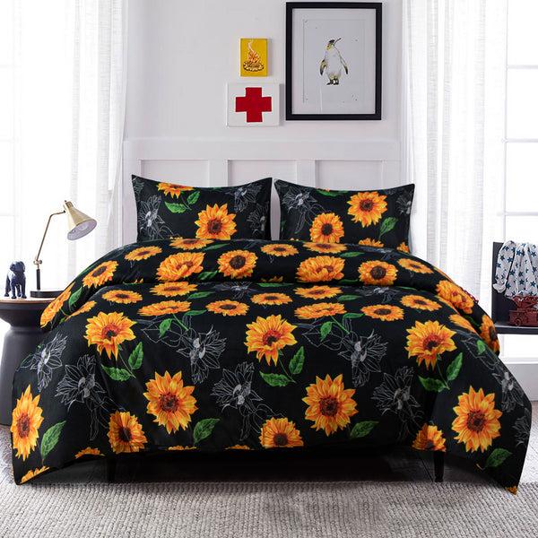 Ntbay NTBAY Queen Duvet Cover Set – 3 Pieces Sunflower Print