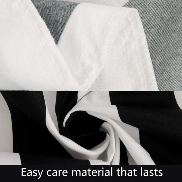 Ntbay NTBAY Twin Fitted Sheet – Soft Striped Deep Pocket Black & White