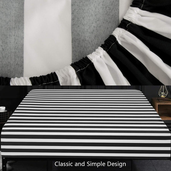Ntbay NTBAY Twin Fitted Sheet – Soft Striped Deep Pocket Black & White