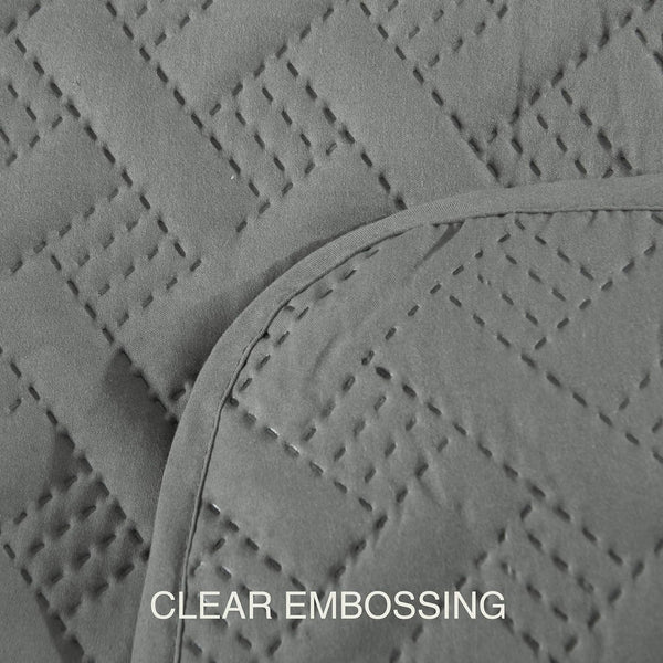 Ntbay NTBAY Twin Quilt Set 68x96 – Grey Bedspread With 1 Pillow Sham