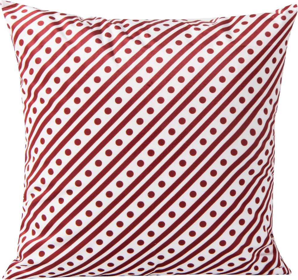 ntbay NTBAY Velvet Throw Pillow Cover – Red & White Dotted Design (18"x18")