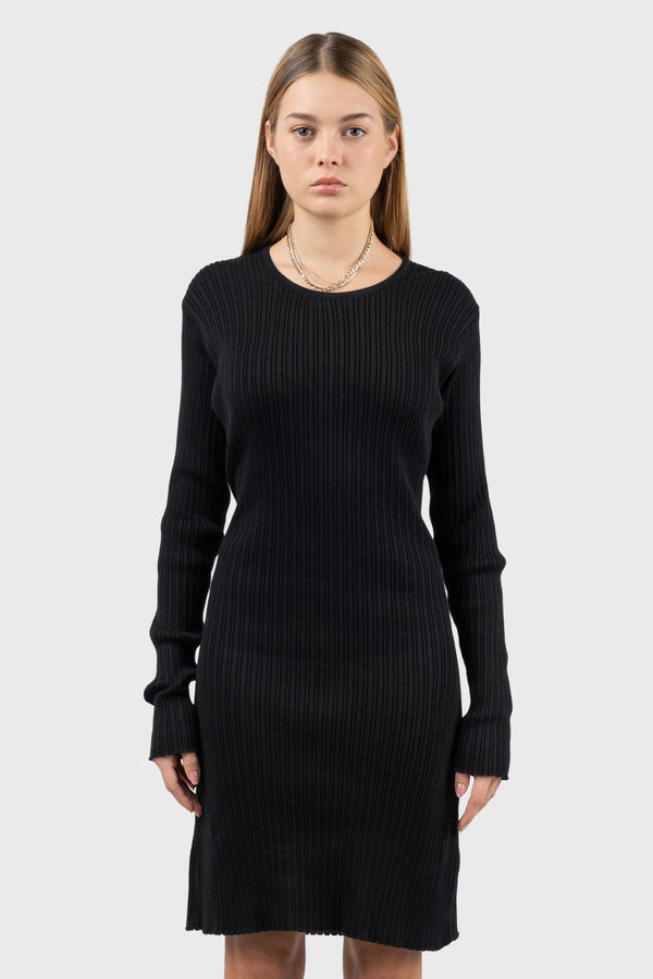 Nu In 100% ORGANIC TIE BACK RIBBED KNITTED MINI DRESS