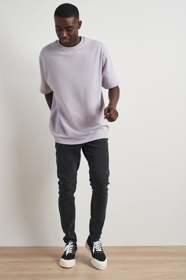 Nu In 100% RECYCLED SHORT SLEEVE OVERSIZED SWEATSHIRT