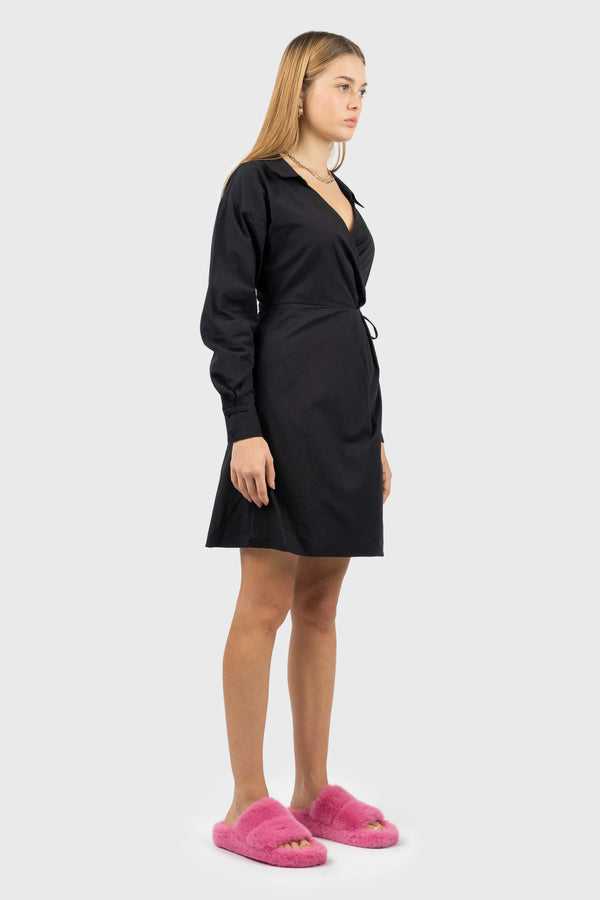 Nu In 100% ORGANIC WRAP SHIRT ABOVE KNEE DRESS