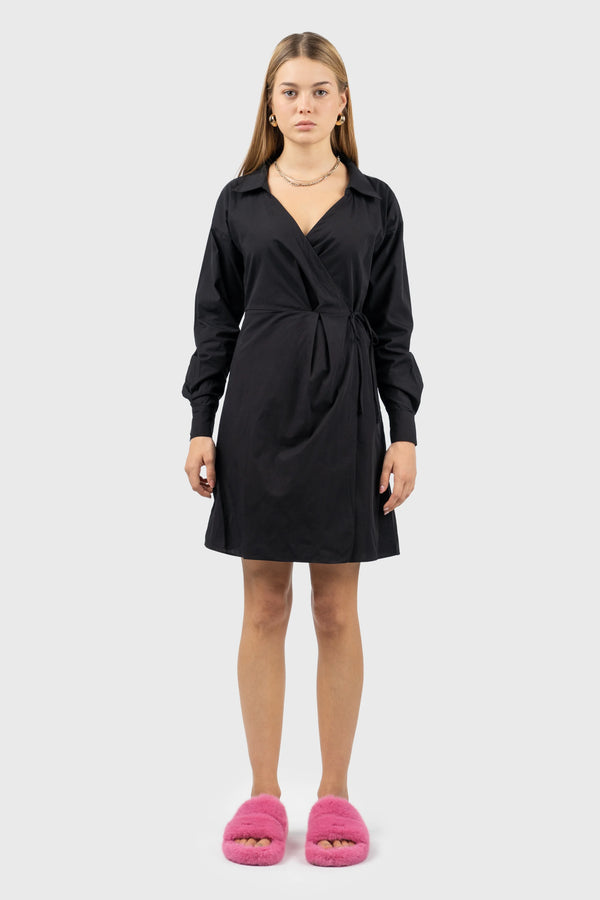 nu in 100% ORGANIC WRAP SHIRT ABOVE KNEE DRESS