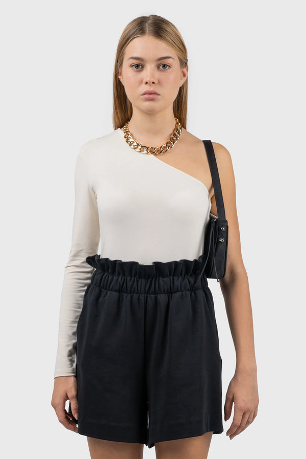 Nu In ASYMMETRIC LONG SLEEVE JERSEY BODYSUIT