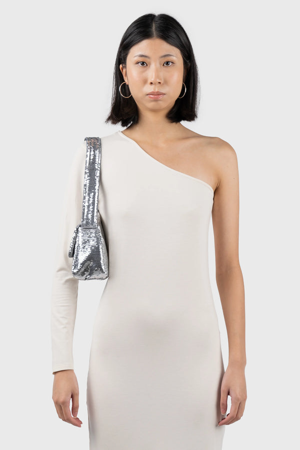 Nu In ASYMMETRIC LONG SLEEVE MIDI DRESS