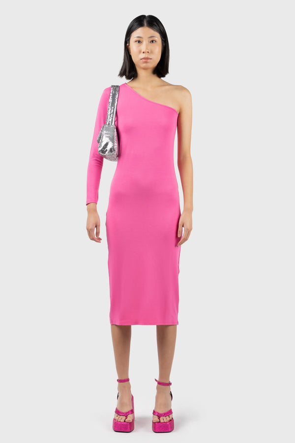 nu in ASYMMETRIC LONG SLEEVE MIDI DRESS