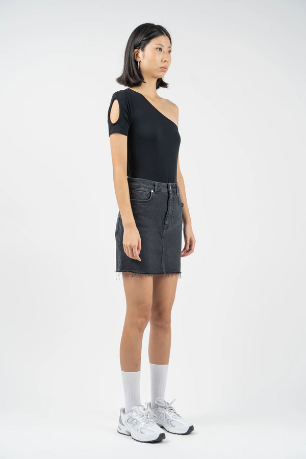 Nu In ASYMMETRIC SHORT SLEEVE JERSEY BODYSUIT