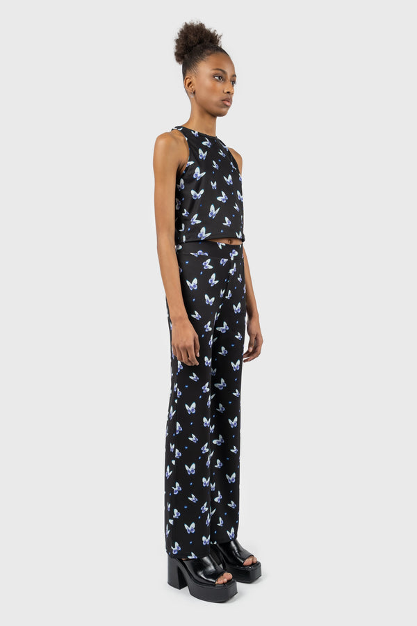 Nu In BUTTERFLY PRINT HALTERNECK TOP