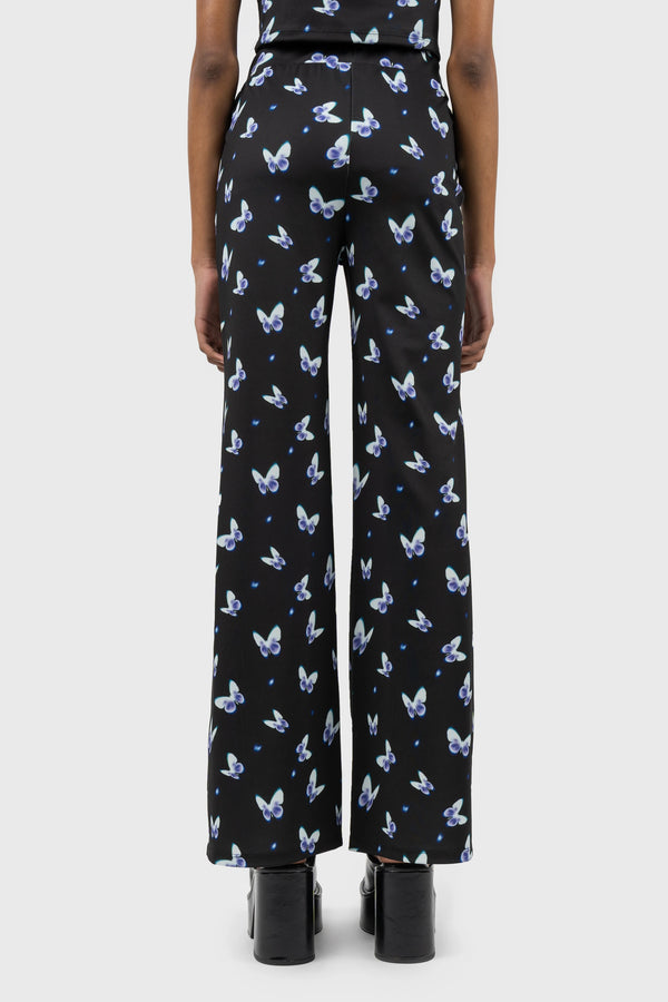 Nu In BUTTERFLY PRINT HIGH WAIST FLARE LEGGINGS