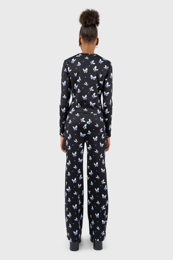 Nu In BUTTERFLY PRINT LONG SLEEVE TOP