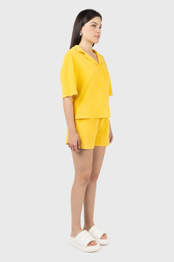 Nu In BUTTON UP TOWELLING SHIRT
