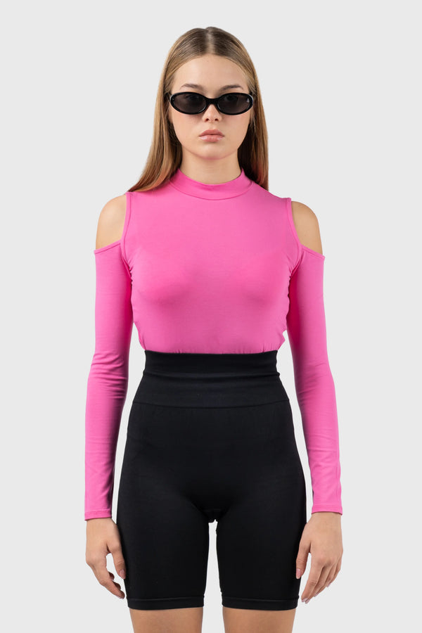 Nu In COLD SHOULDER HIGH NECK BODYSUIT