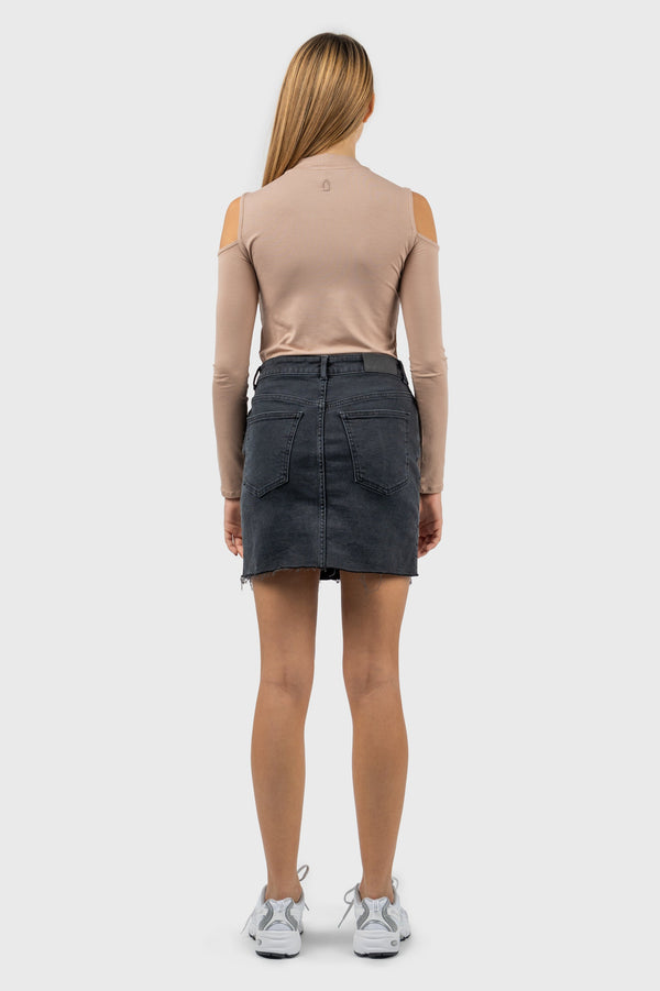 Nu In COLD SHOULDER HIGH NECK BODYSUIT