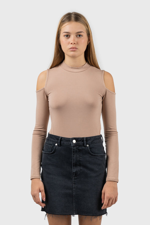 Nu In COLD SHOULDER HIGH NECK BODYSUIT
