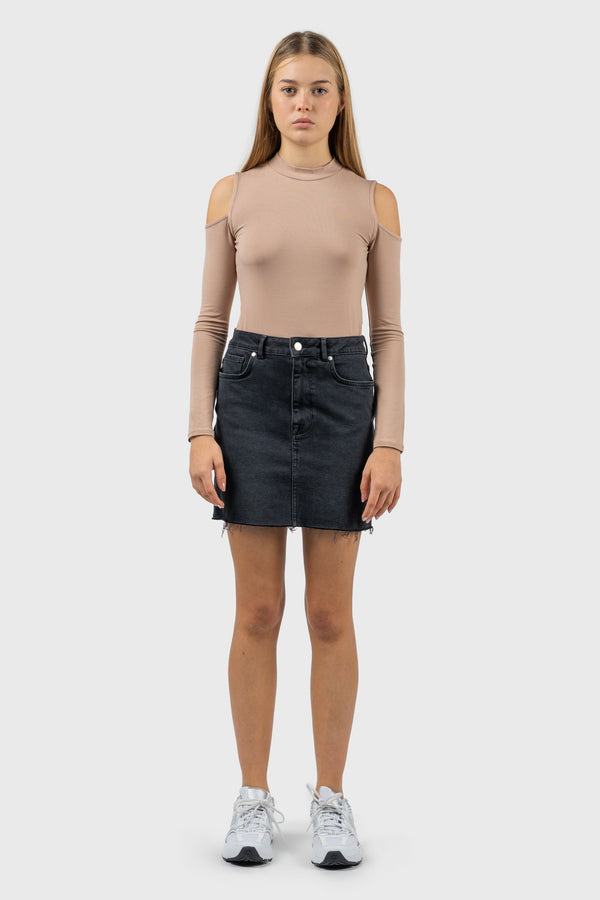 nu in COLD SHOULDER HIGH NECK BODYSUIT