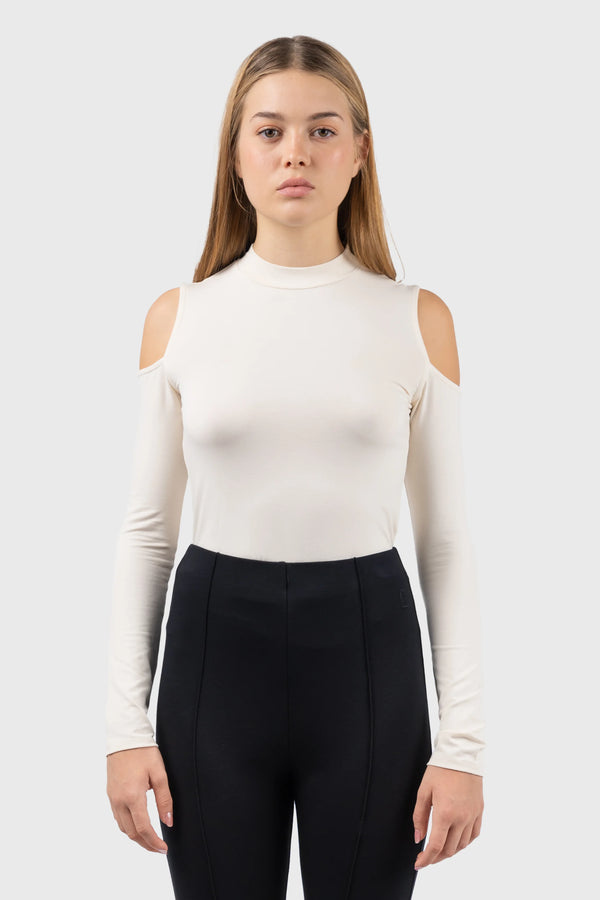 Nu In COLD SHOULDER HIGH NECK BODYSUIT