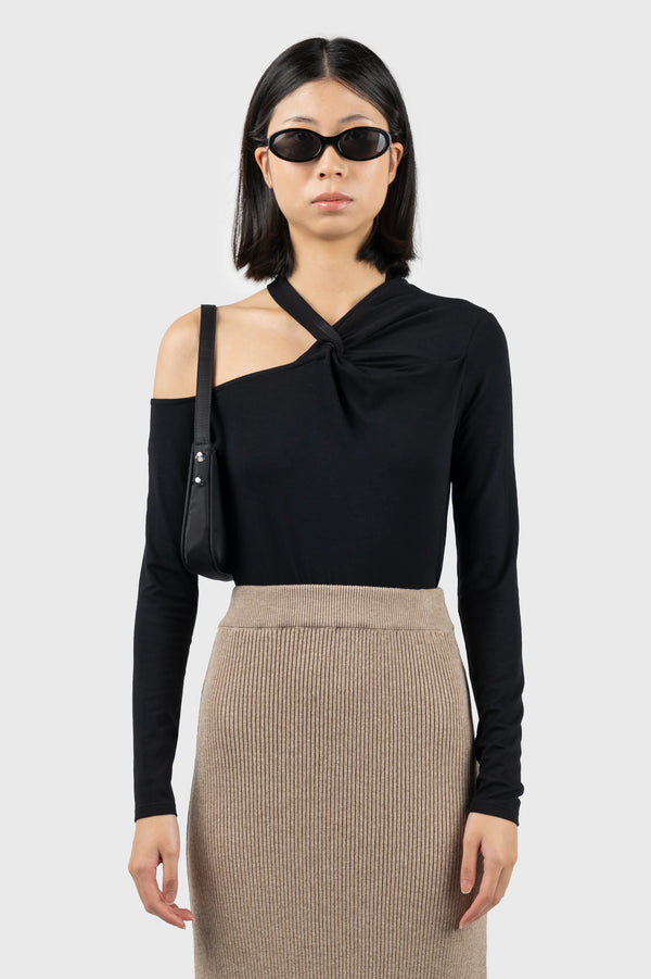 Nu In COLD SHOULDER LONG SLEEVE TOP