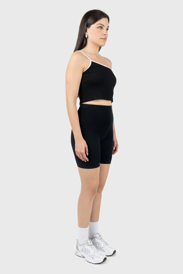 Nu In CONTRAST ONE SHOULDER CAMI TOP
