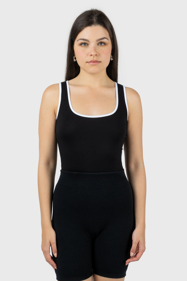 Nu In CONTRAST SCOOP NECK BODYSUIT