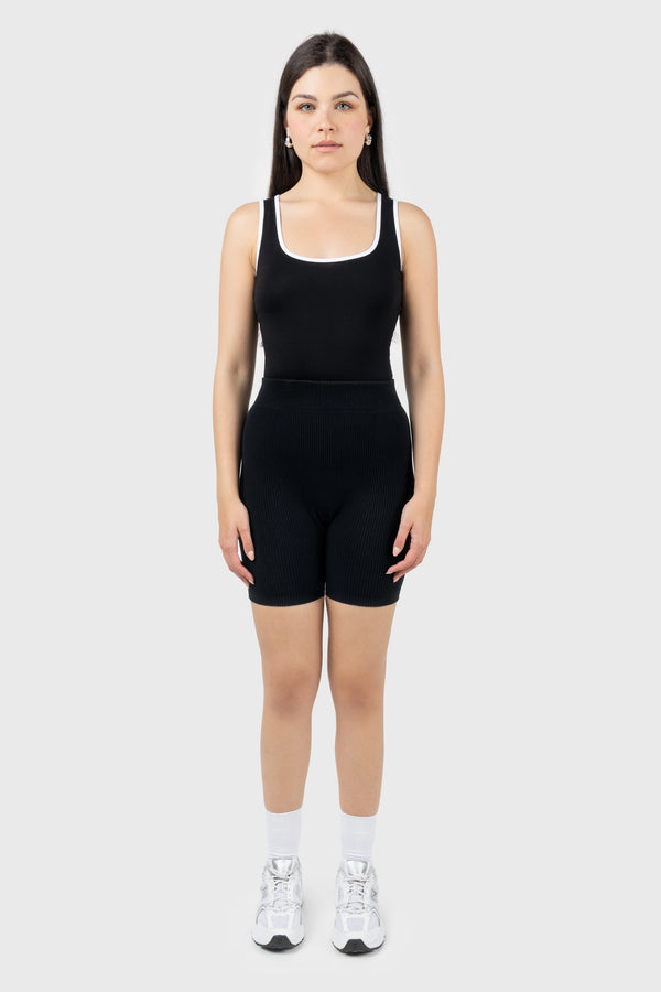 nu in CONTRAST SCOOP NECK BODYSUIT