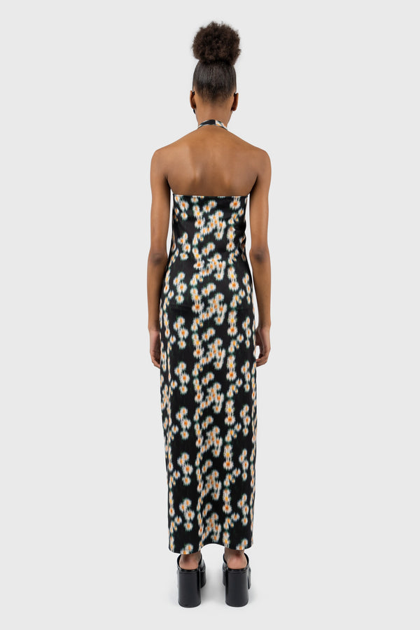 Nu In CROSS HALTERNECK JERSEY COLUMN MAXI DRESS