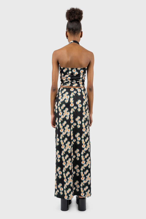 Nu In CROSS HALTERNECK JERSEY CROPPED TOP