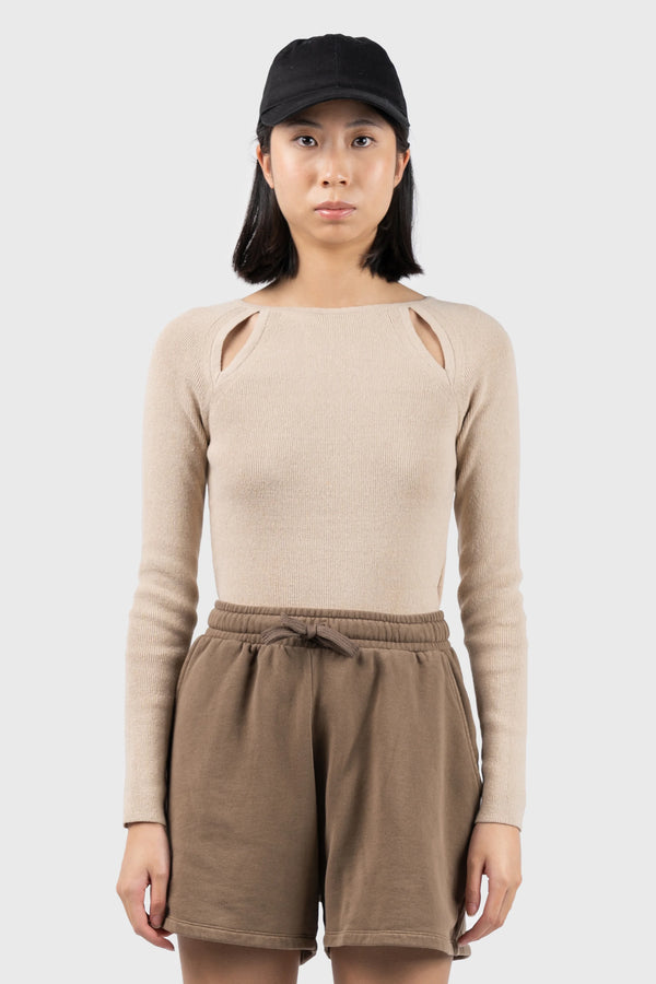 Nu In CUT OUT DETAIL LONG SLEEVE KNIT TOP