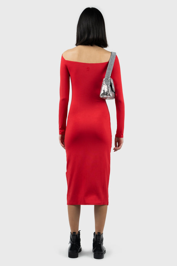 Nu In CUT OUT DETAIL LONG SLEEVE MIDI DRESS