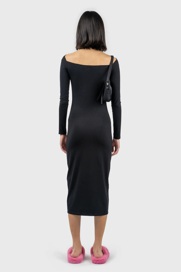 Nu In CUT OUT DETAIL LONG SLEEVE MIDI DRESS