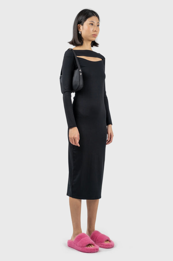 Nu In CUT OUT DETAIL LONG SLEEVE MIDI DRESS