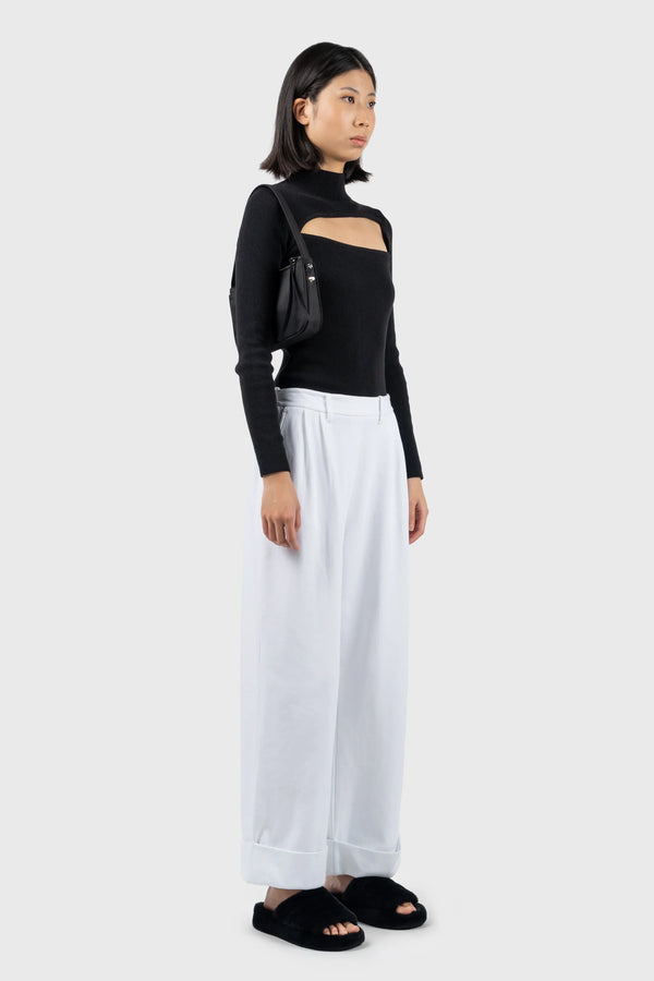 Nu In CUT OUT HIGH NECK KNIT TOP