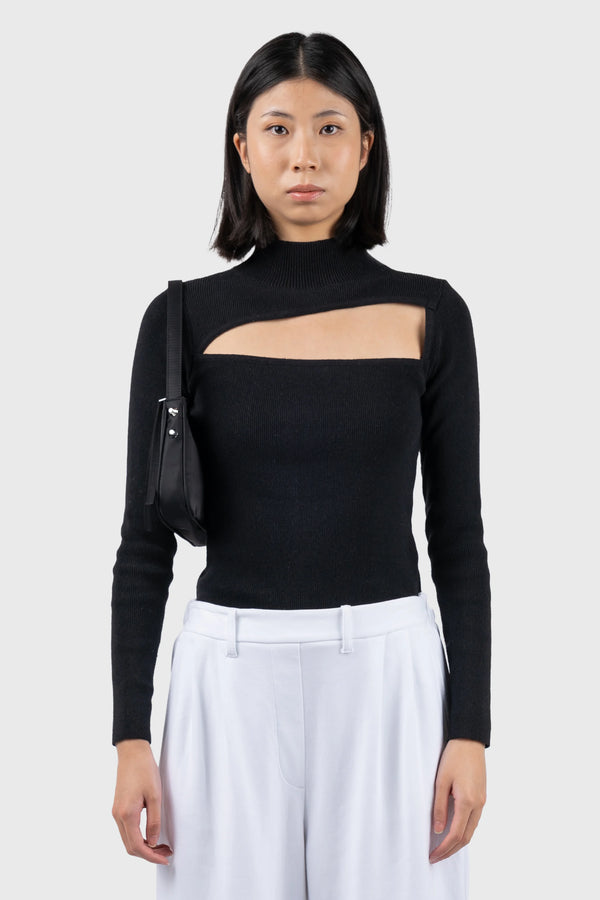 Nu In CUT OUT HIGH NECK KNIT TOP