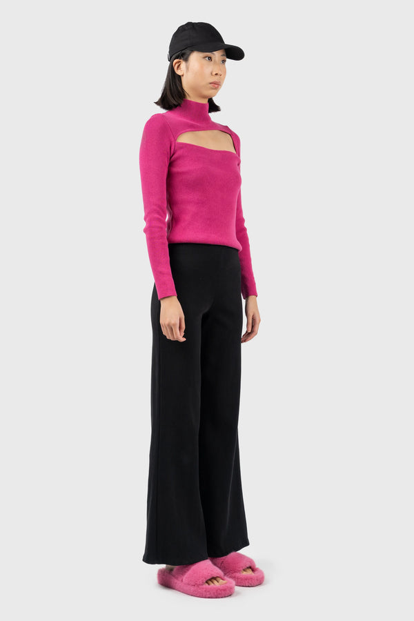 Nu In CUT OUT HIGH NECK KNIT TOP