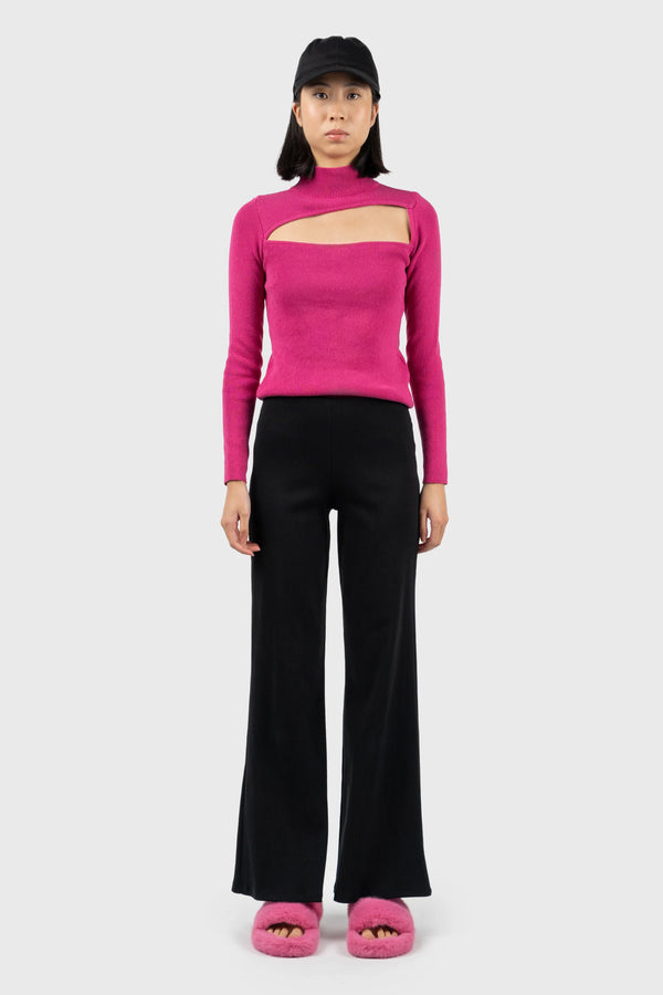 nu in CUT OUT HIGH NECK KNIT TOP