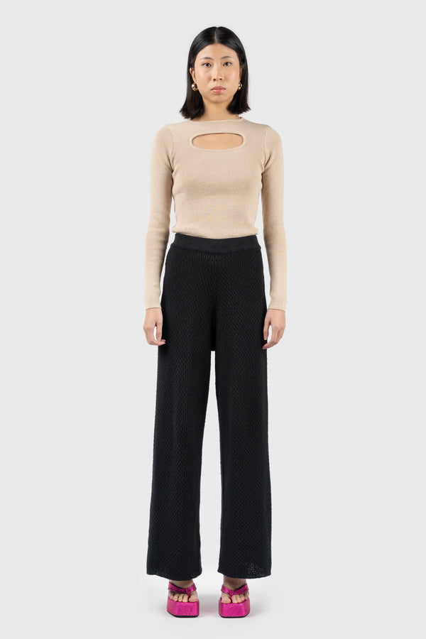 nu in CUT OUT RIBBED KNIT TOP