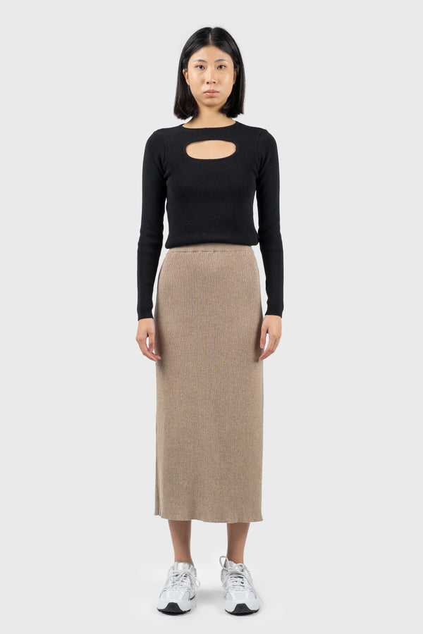 nu in CUT OUT RIBBED KNIT TOP