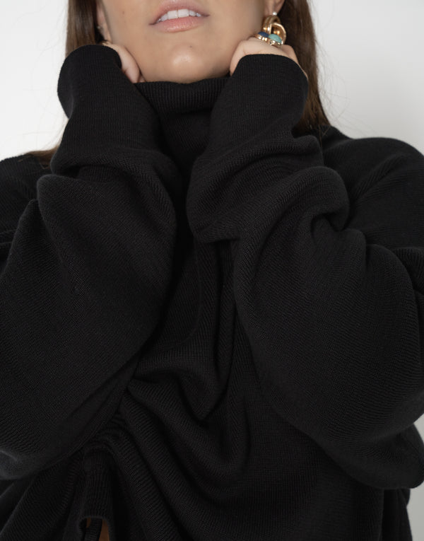 Nu In DRAWSTRING DETAIL KNITTED SWEATSHIRT